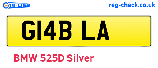 G14BLA are the vehicle registration plates.