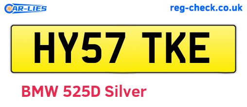 HY57TKE are the vehicle registration plates.