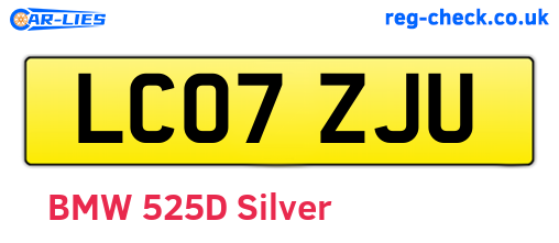 LC07ZJU are the vehicle registration plates.