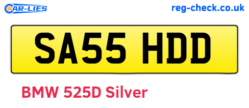 SA55HDD are the vehicle registration plates.