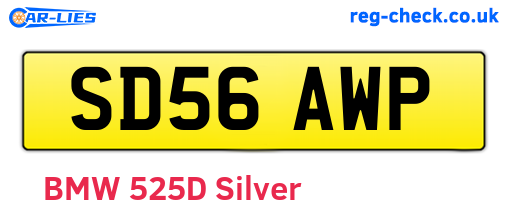 SD56AWP are the vehicle registration plates.