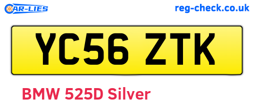 YC56ZTK are the vehicle registration plates.