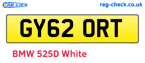 GY62ORT are the vehicle registration plates.