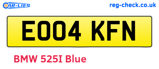 EO04KFN are the vehicle registration plates.