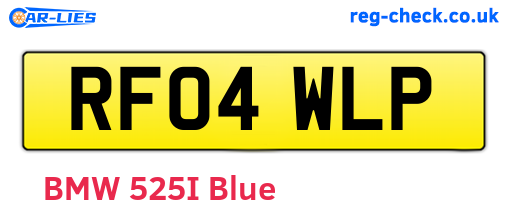 RF04WLP are the vehicle registration plates.