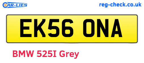 EK56ONA are the vehicle registration plates.