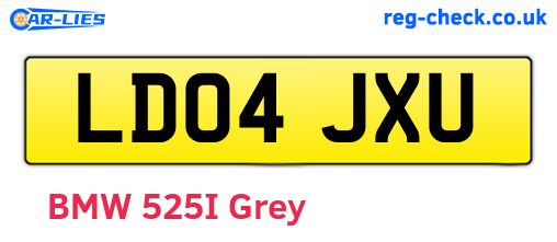 LD04JXU are the vehicle registration plates.