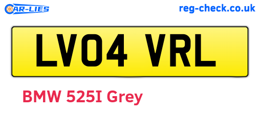 LV04VRL are the vehicle registration plates.