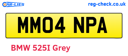MM04NPA are the vehicle registration plates.