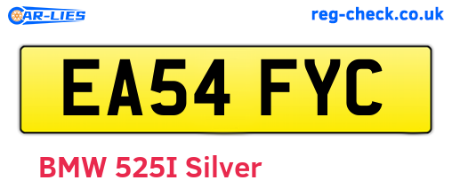 EA54FYC are the vehicle registration plates.