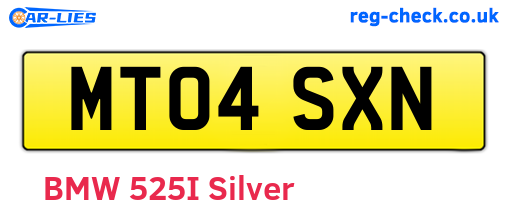 MT04SXN are the vehicle registration plates.