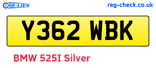 Y362WBK are the vehicle registration plates.