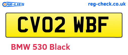 CV02WBF are the vehicle registration plates.