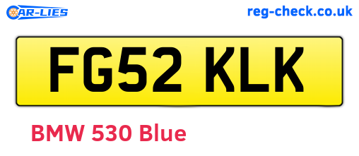 FG52KLK are the vehicle registration plates.
