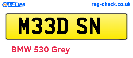 M33DSN are the vehicle registration plates.