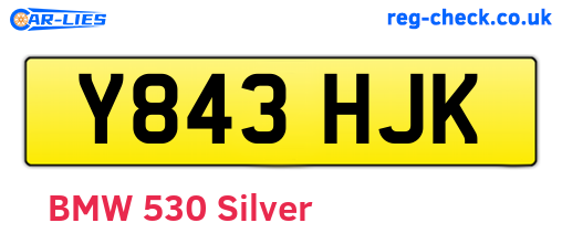 Y843HJK are the vehicle registration plates.
