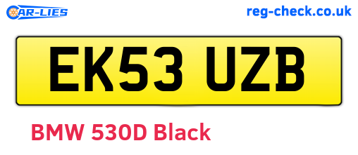 EK53UZB are the vehicle registration plates.