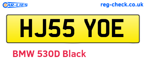HJ55YOE are the vehicle registration plates.