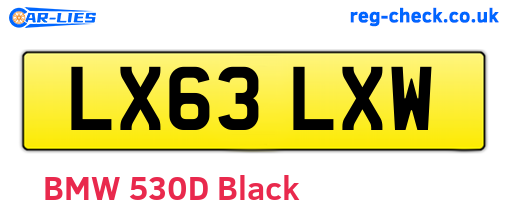 LX63LXW are the vehicle registration plates.