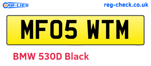 MF05WTM are the vehicle registration plates.