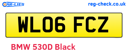 WL06FCZ are the vehicle registration plates.