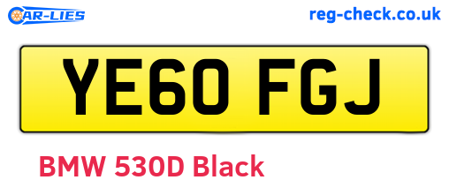YE60FGJ are the vehicle registration plates.