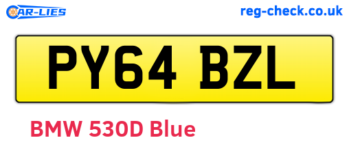 PY64BZL are the vehicle registration plates.