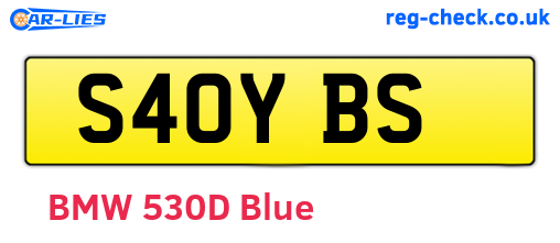 S40YBS are the vehicle registration plates.