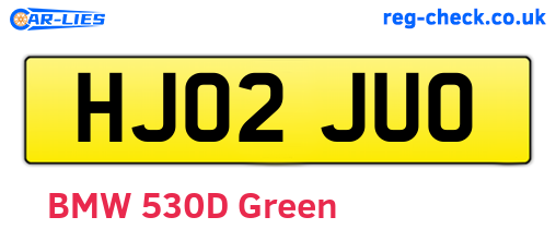 HJ02JUO are the vehicle registration plates.