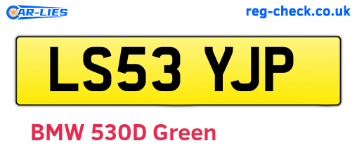 LS53YJP are the vehicle registration plates.