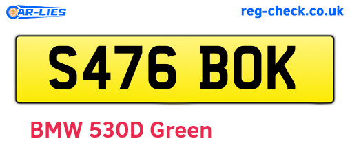 S476BOK are the vehicle registration plates.