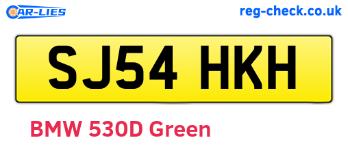 SJ54HKH are the vehicle registration plates.