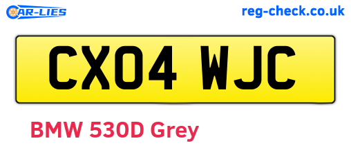 CX04WJC are the vehicle registration plates.