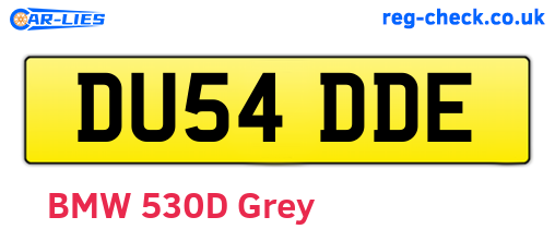 DU54DDE are the vehicle registration plates.