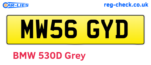 MW56GYD are the vehicle registration plates.