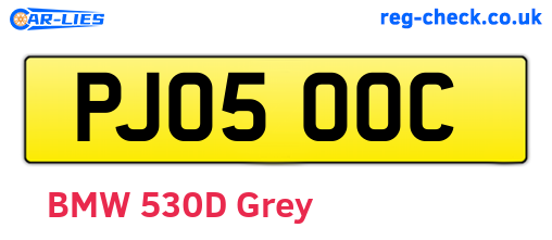 PJ05OOC are the vehicle registration plates.