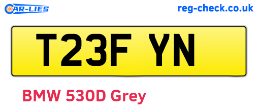 T23FYN are the vehicle registration plates.