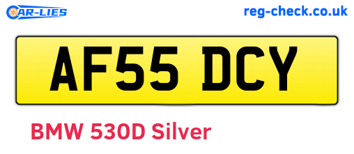AF55DCY are the vehicle registration plates.