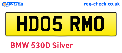HD05RMO are the vehicle registration plates.