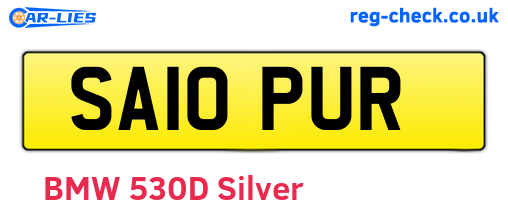 SA10PUR are the vehicle registration plates.
