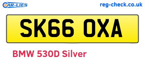 SK66OXA are the vehicle registration plates.