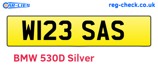 W123SAS are the vehicle registration plates.