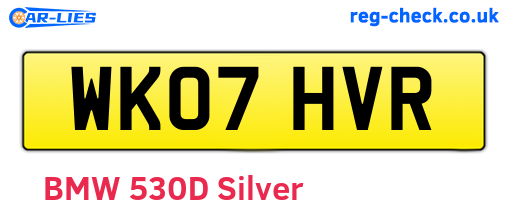 WK07HVR are the vehicle registration plates.