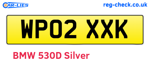 WP02XXK are the vehicle registration plates.