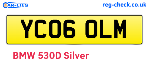 YC06OLM are the vehicle registration plates.