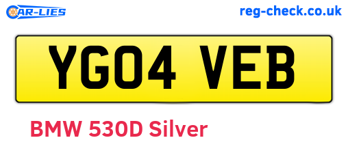 YG04VEB are the vehicle registration plates.