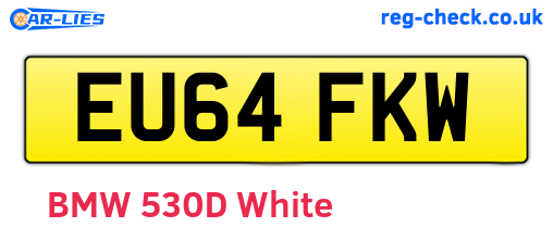 EU64FKW are the vehicle registration plates.