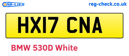 HX17CNA are the vehicle registration plates.