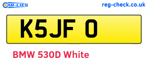 K5JFO are the vehicle registration plates.