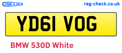 YD61VOG are the vehicle registration plates.